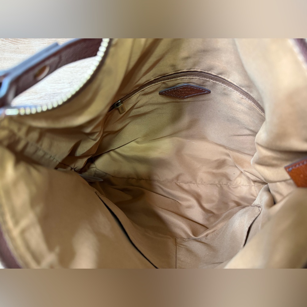 Fossil Amelia Brown Leather Shoulder Boho Crossbody Bag - Picture 10 of 12